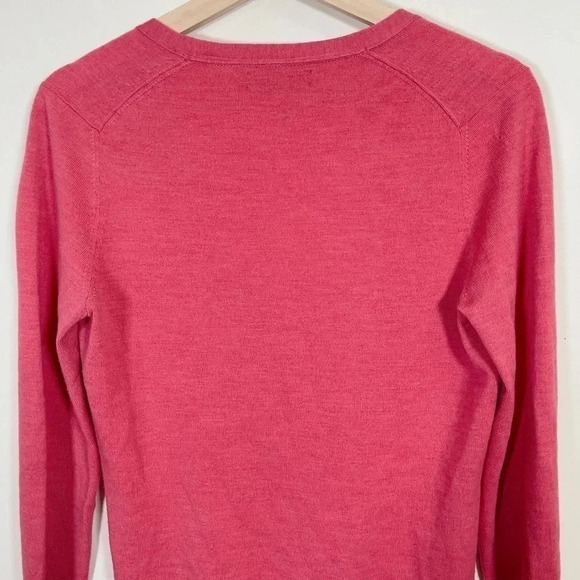 Banana Republic Extra Fine Merino Wool Pink Berry Cardigan - Picture 11 of 13